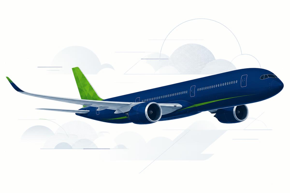 Ilustração da aeronave Airbus